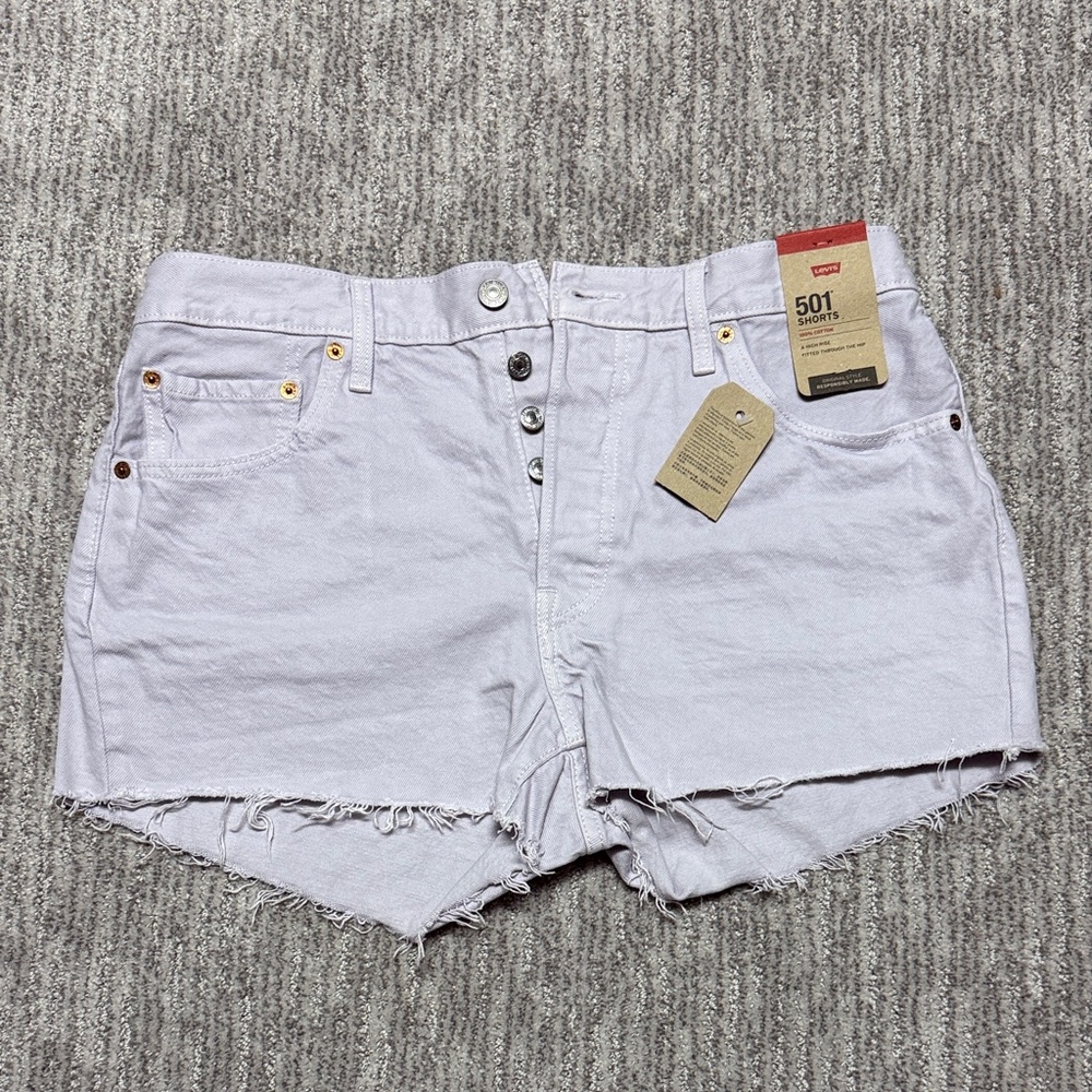 NWT Levi's 501 Cutoff Shorts in Pale Lavender